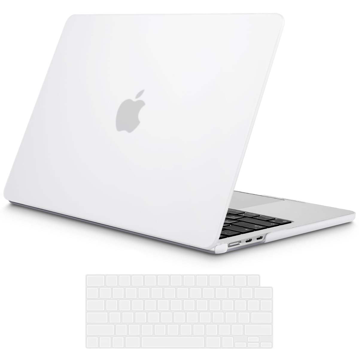V324-15AIR-A2941-CLEAR-95358-00 15 inch Air 2023 MacBook Air Matte Case A2941 M2 Chip Hard Shell Case Keyboard Cover White - Image 1