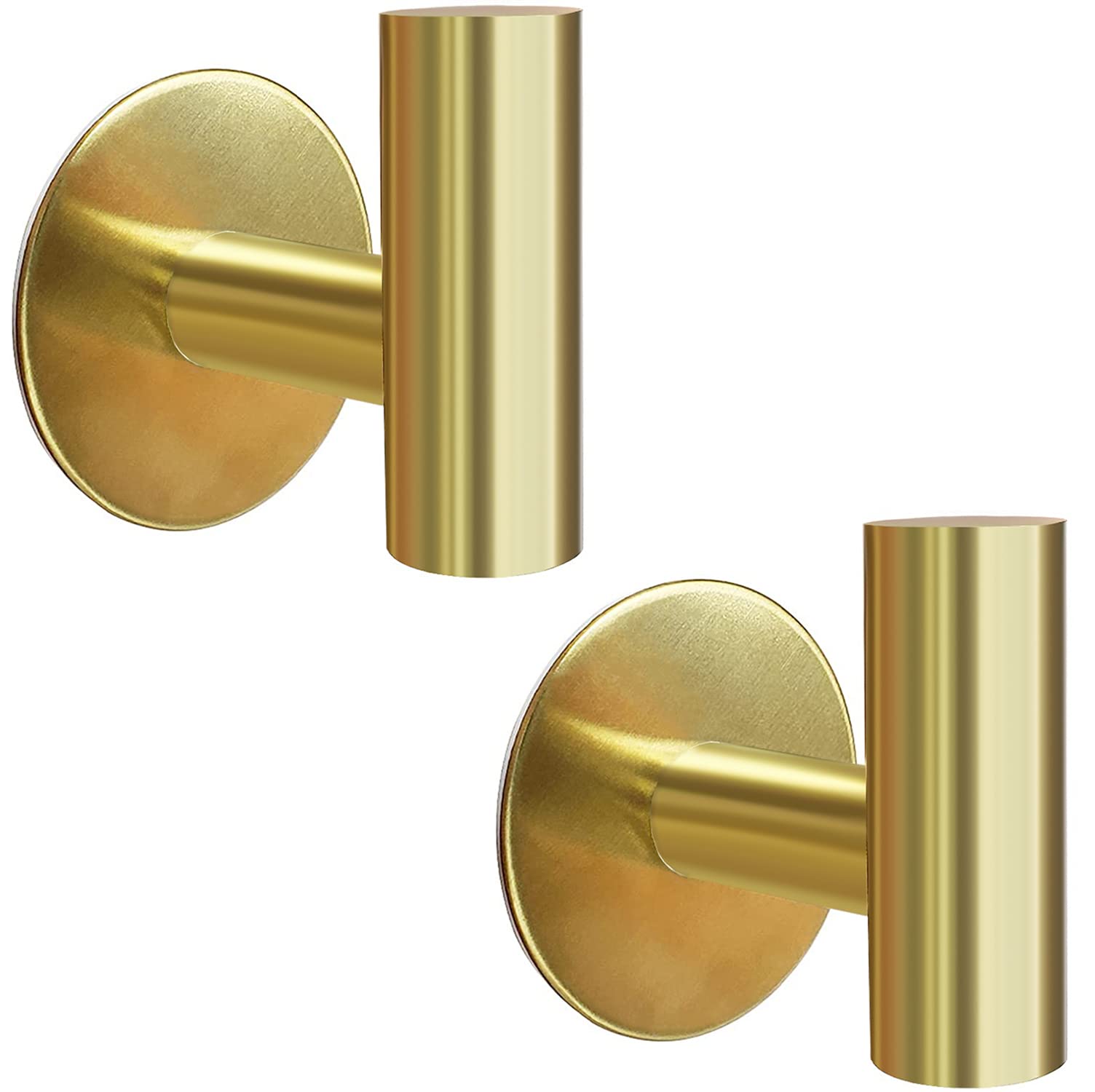 Version 1.0.0 2 Pcs Wall Mount Self Adhesive Bathroom Towel Hooks Holder Cloth Hanger Hook Door Hanger Gold - Image 1