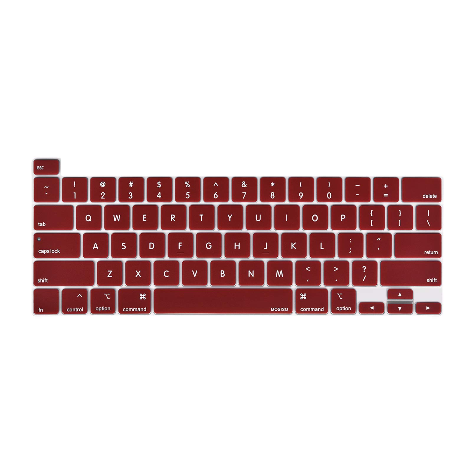 V324-A2251-KEY-WR-139437-00 Keyboard Cover Skin For MacBook Pro 13 Pro 16 A2338 A2289 A2251 A2141 M1 M2 2020 to 2023 Wine Red - Image 1