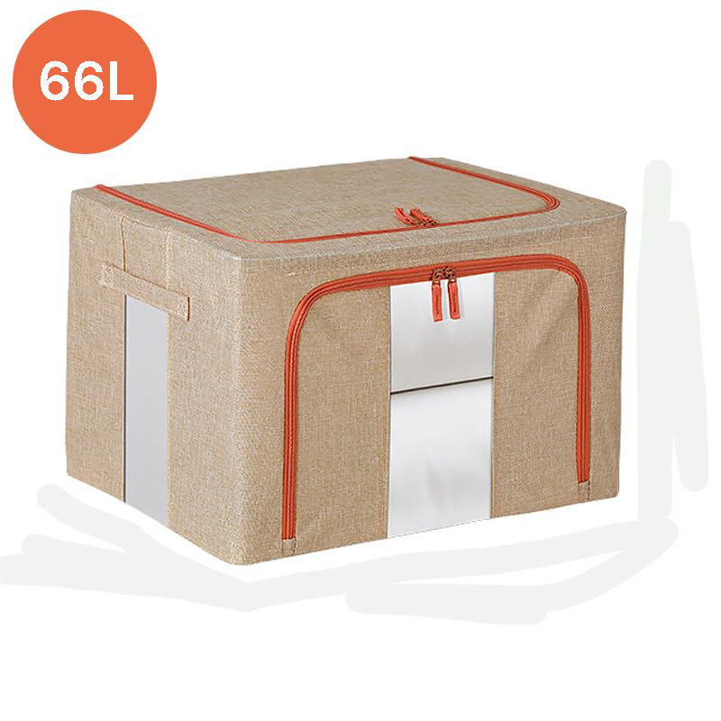 Version 1.0.0 66L Cloth Storage Box Closet Organizer Storage Bags Clothes Storage Bags Wardrobe Organizer Idea CREAM - Image 1