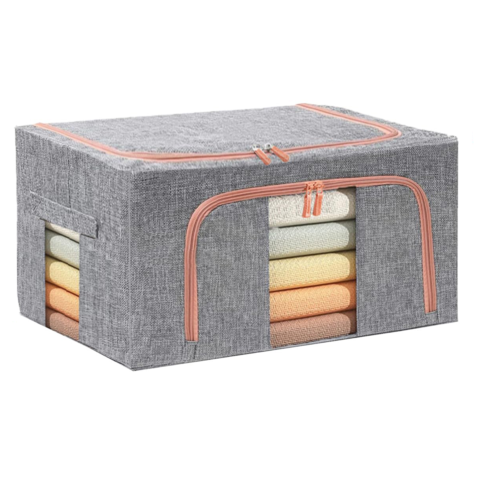 V324-CLOTHSTOR-GREY-24L-150561-00 24L Cloth Storage Box Closet Organizer Storage Bags Clothes Storage Bags Wardrobe Organizer Idea Grey - Image 1