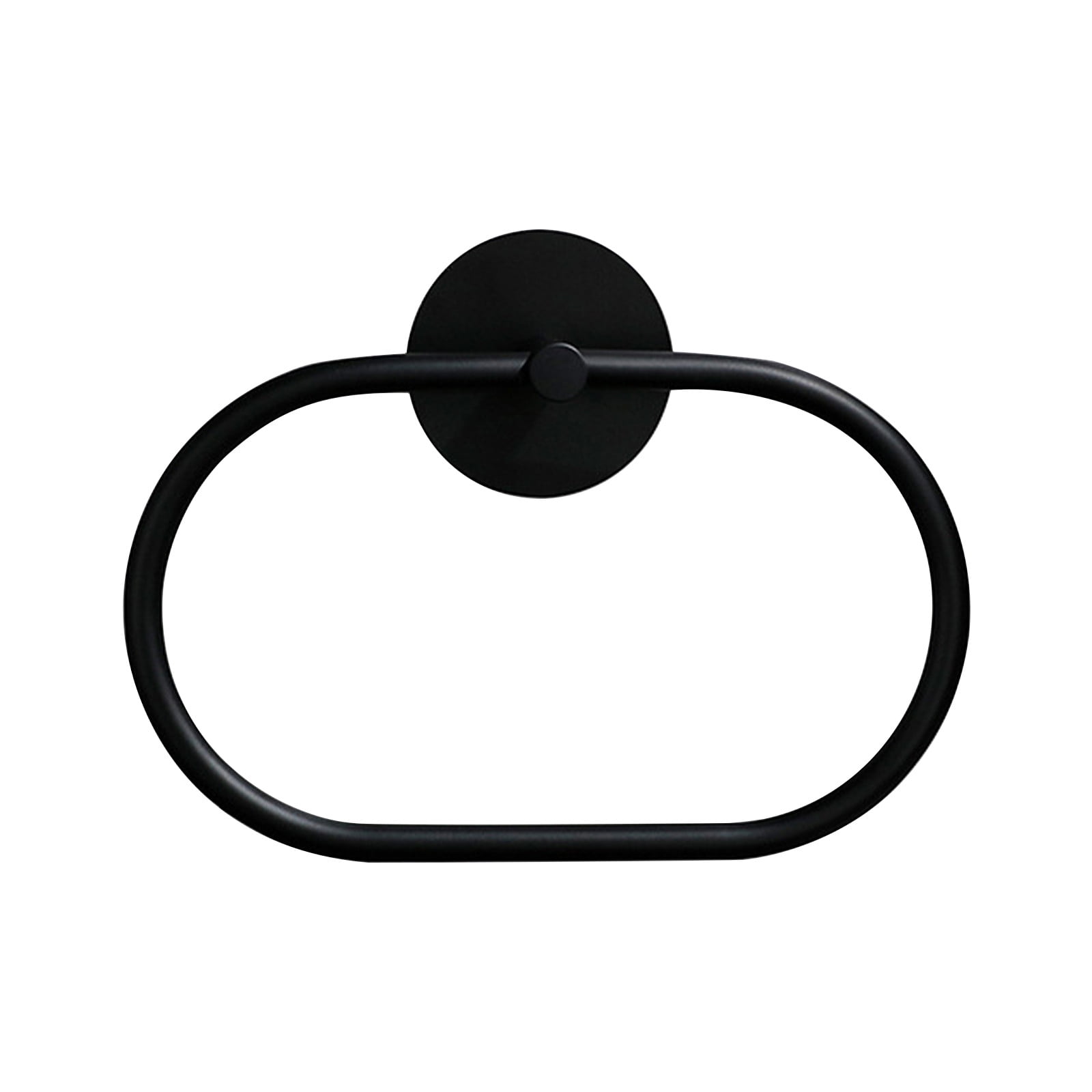 V324-JWTCTOWLRACK-OVBK-150861-00 Bathroom Towel Ring Bathroom Towel Rack Adhesive Hand Towels Holder Towel Hanger Black - Image 1