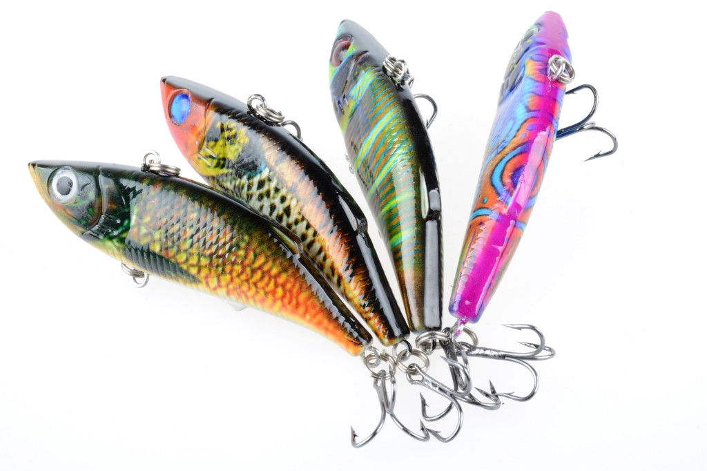 V324-LB03-fishing-lure-LB03-1-00 4x 8cm Vib Bait Fishing Lure Lures Hook Tackle Saltwater - Image 1