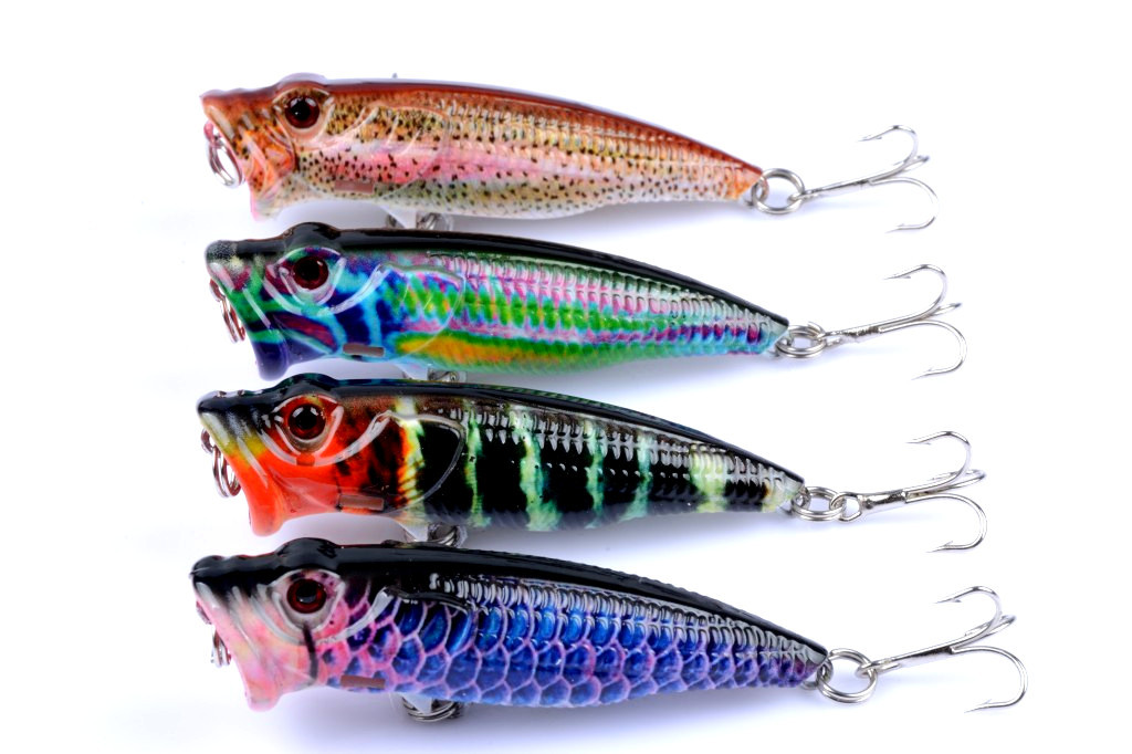 V324-LB10-fishing-lure-LB10-1-00 4X 6.5cm Popper Poppers Fishing Lure Lures Surface Tackle Fresh Saltwater - Image 1