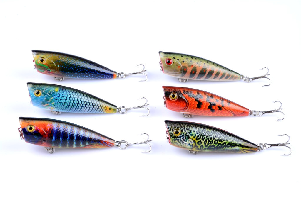 V324-LB15-fishing-lure-LB15-1-00 6X 6cm Popper Poppers Fishing Lure Lures Surface Tackle Fresh Saltwater - Image 1