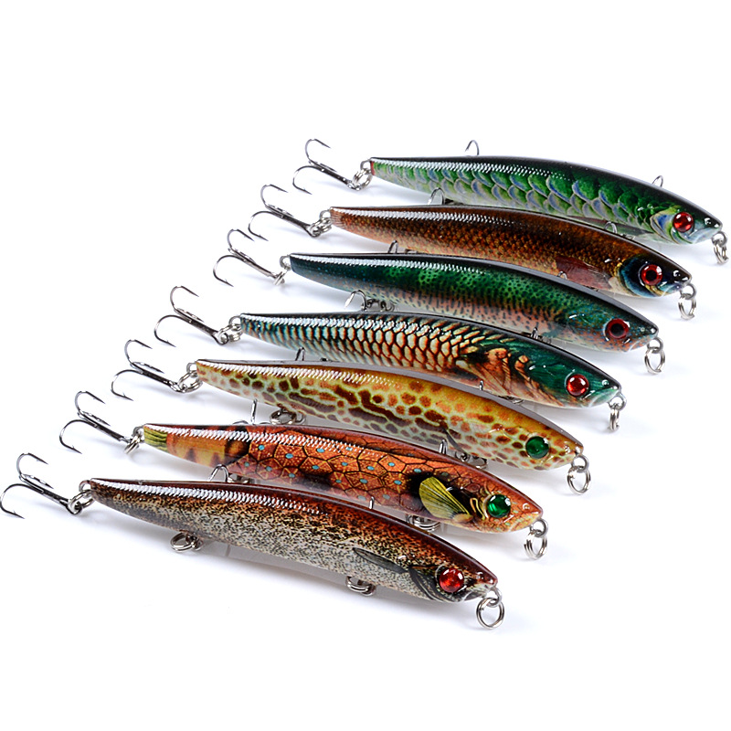 V324-LB39-LB39-1-00 6x Popper Poppers 9.3cm Fishing Lure Lures Surface Tackle Fresh Saltwater - Image 1