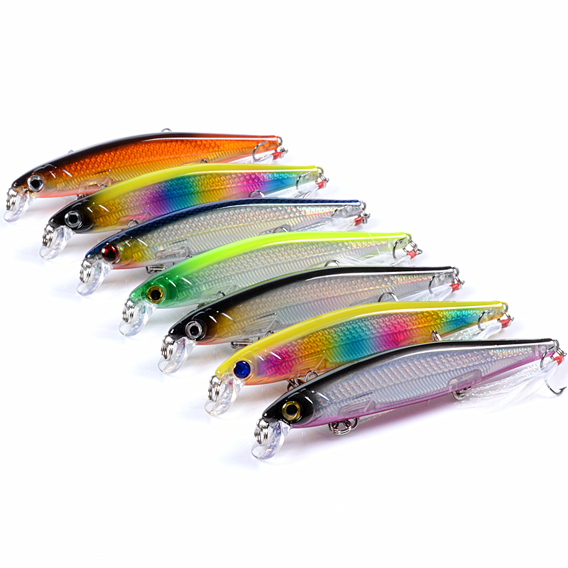 V324-M0217-M0217-1-00 7x Popper Minnow 11cm Fishing Lure Lures Surface Tackle Fresh Saltwater - Image 1