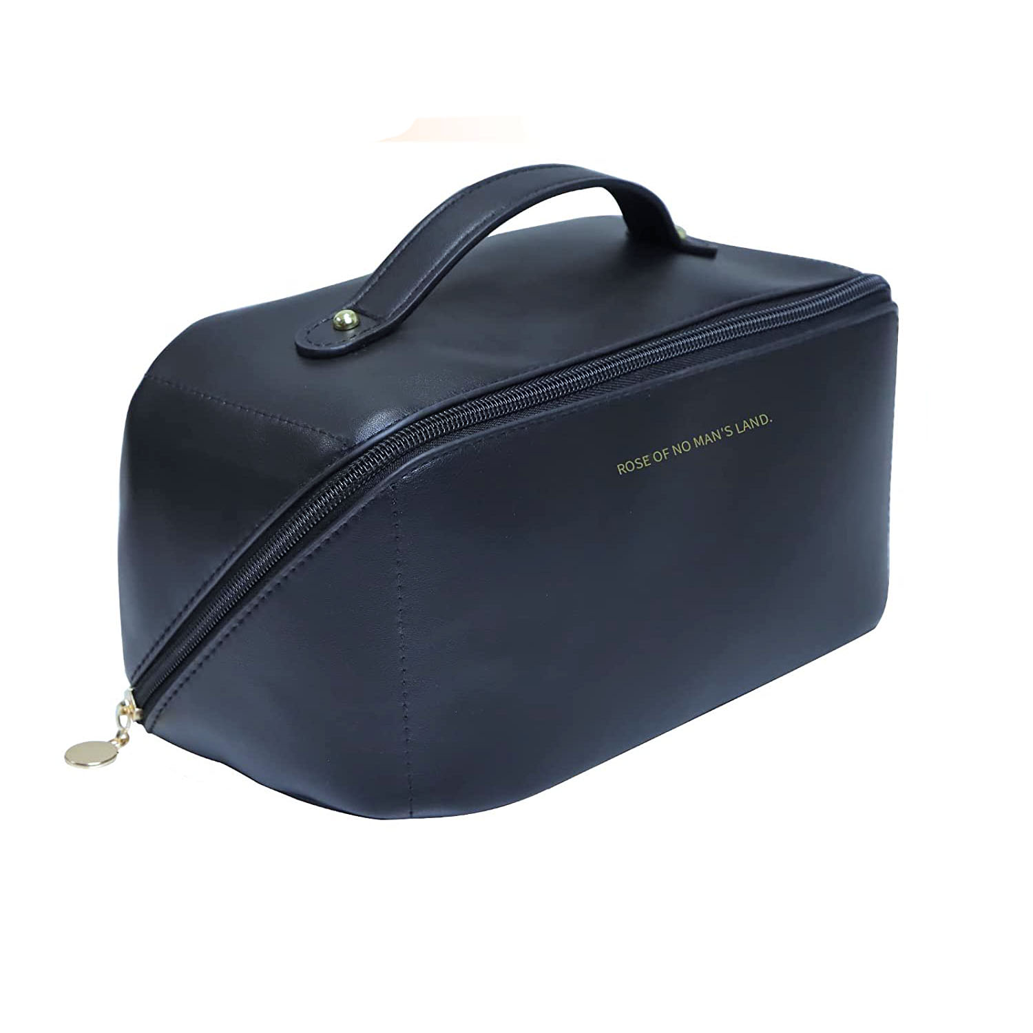 V324-MKBAG-BK-79611-00 Large Travel Cosmetic Bag Portable Make up Makeup Bag Waterproof PU Leather Storage Black - Image 1