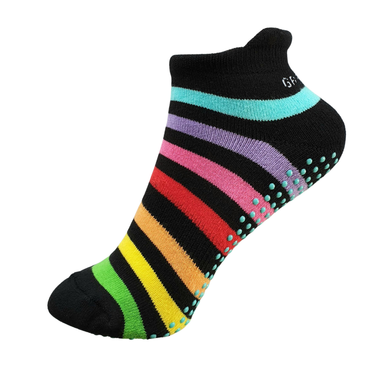 V346-A-RAINBOW-S-202505221431-00 Gripperz Anklet Non Slip Socks - Small / Rainbow - Image 1
