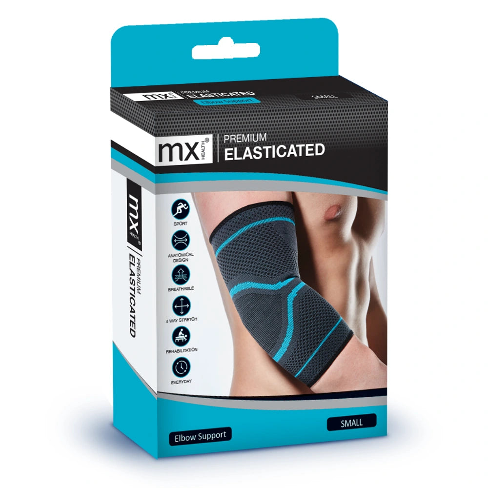 V346-MX72311-202505221445-00 MX Health Premium Elasticated Elbow Support - Small - Image 1
