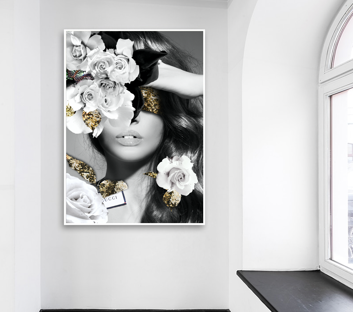 V355-IA-AW-MI-F9060-61510-01 Interior Ave - Made In Italy - 90cm x 60cm White Framed Artwork - Image 1