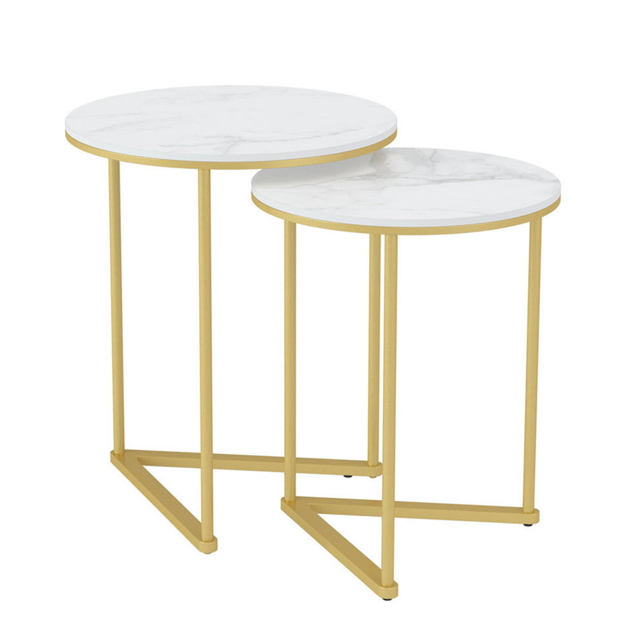 V355-JJ-XZ196-61503-00 Interior Ave - Nala Gold Nested Side Table Set - Image 1