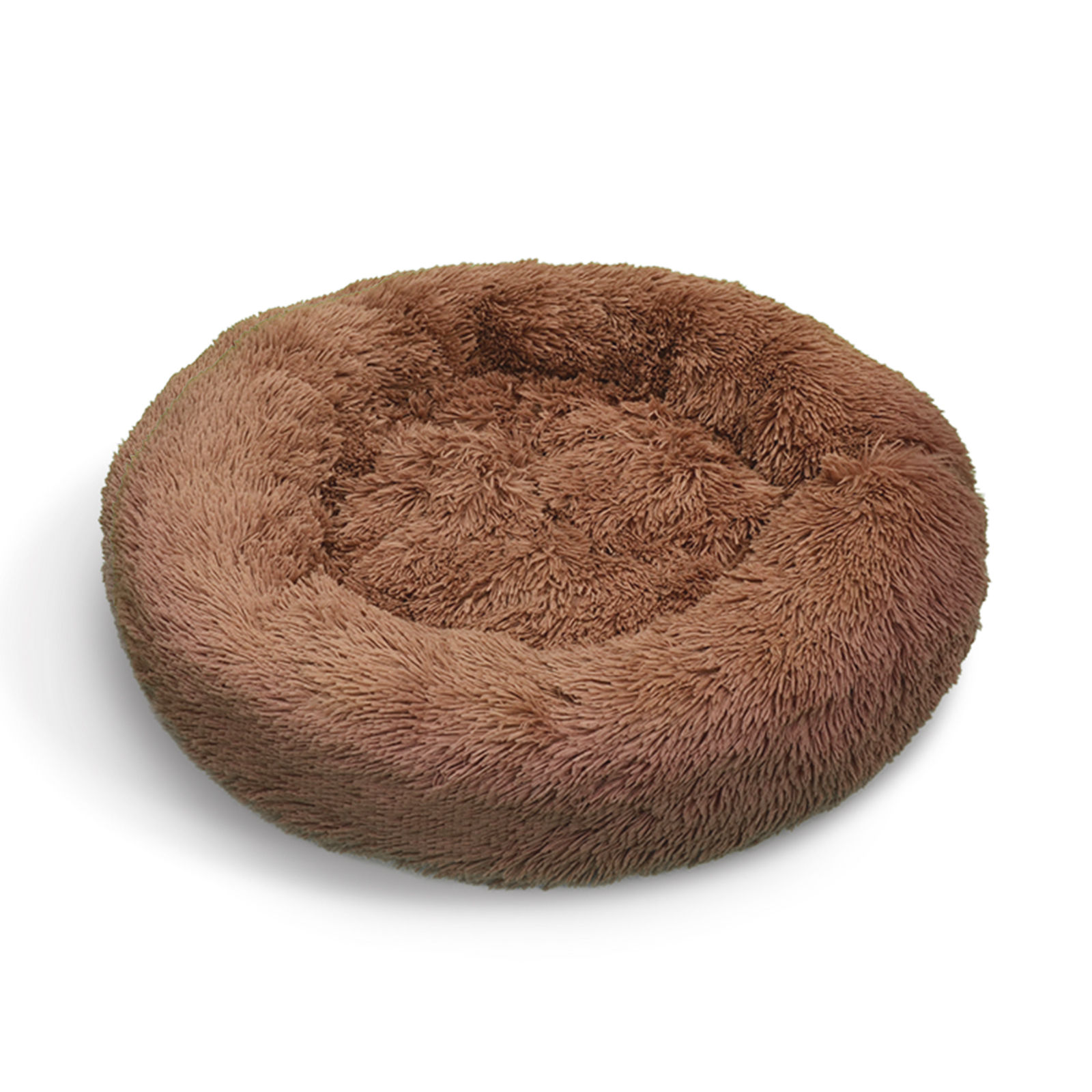 V360-PTDB0000-LC-M-61224-00 Pet Dog Bedding Warm Plush Round Comfortable Nest Sleeping kennel Coffee M 70cm - Image 1