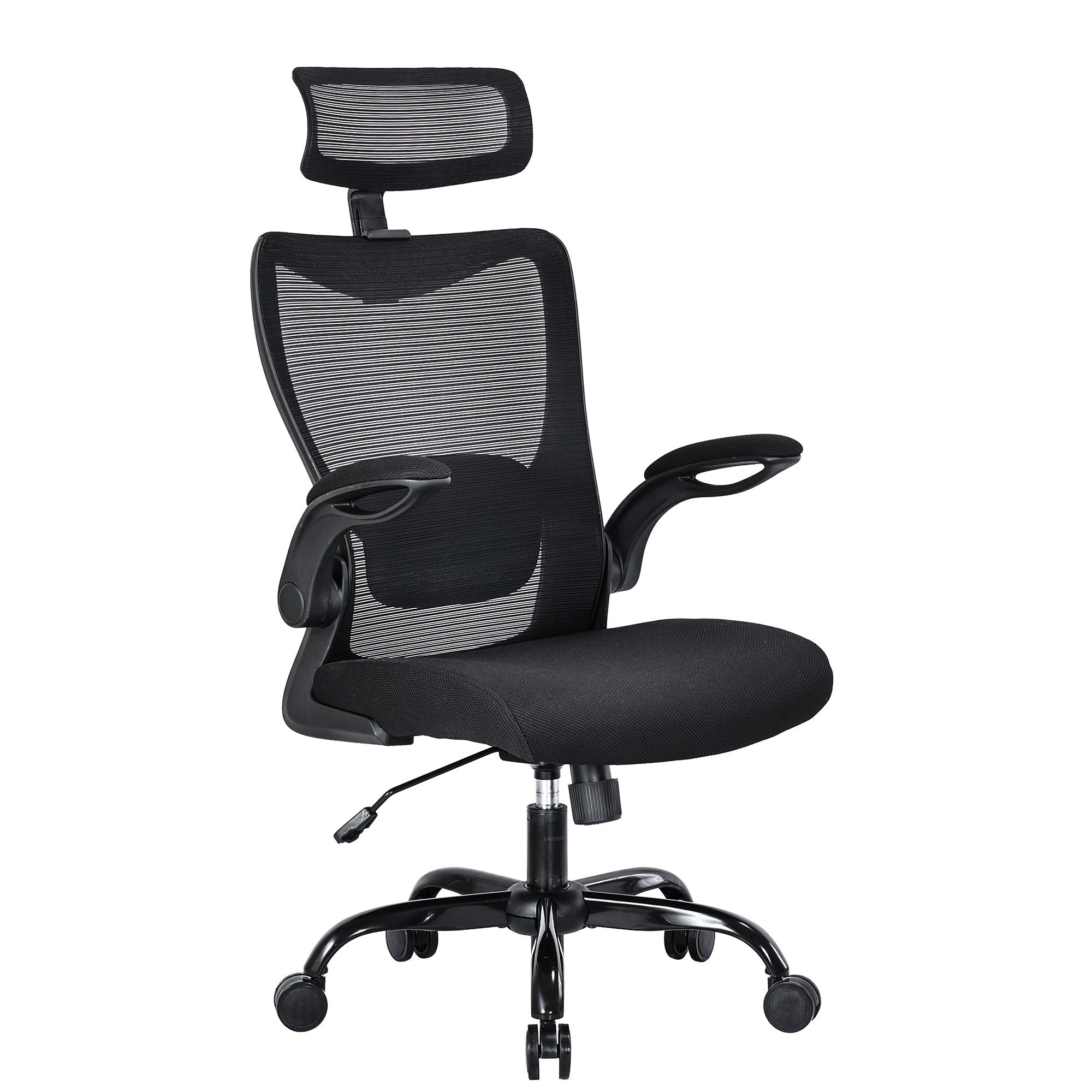 V369-MC-1098E-BLACK-MC-1098-1_1024x1024_2x-00 MONA Ergonomic High Back Flipped Armrest Task Chair In Black - Image 1