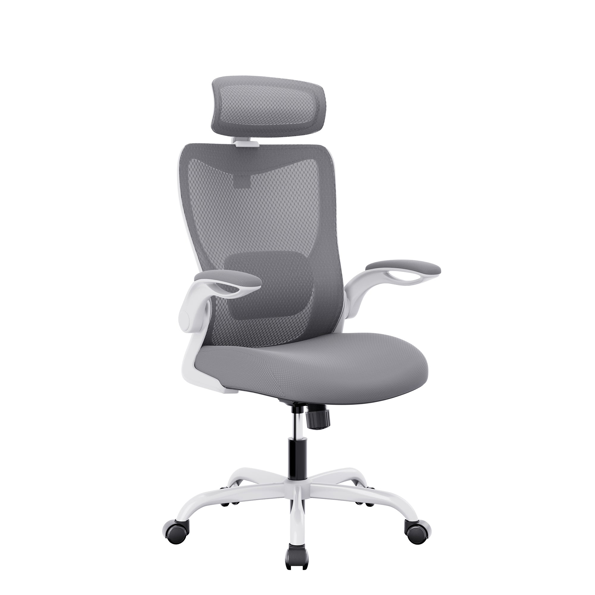 V369-MC-1098E-GREY-MC-1098E-1_1024x1024_2x-00_1 MONA Ergonomic High Back Flipped Armrest Task Chair In Grey - Image 1
