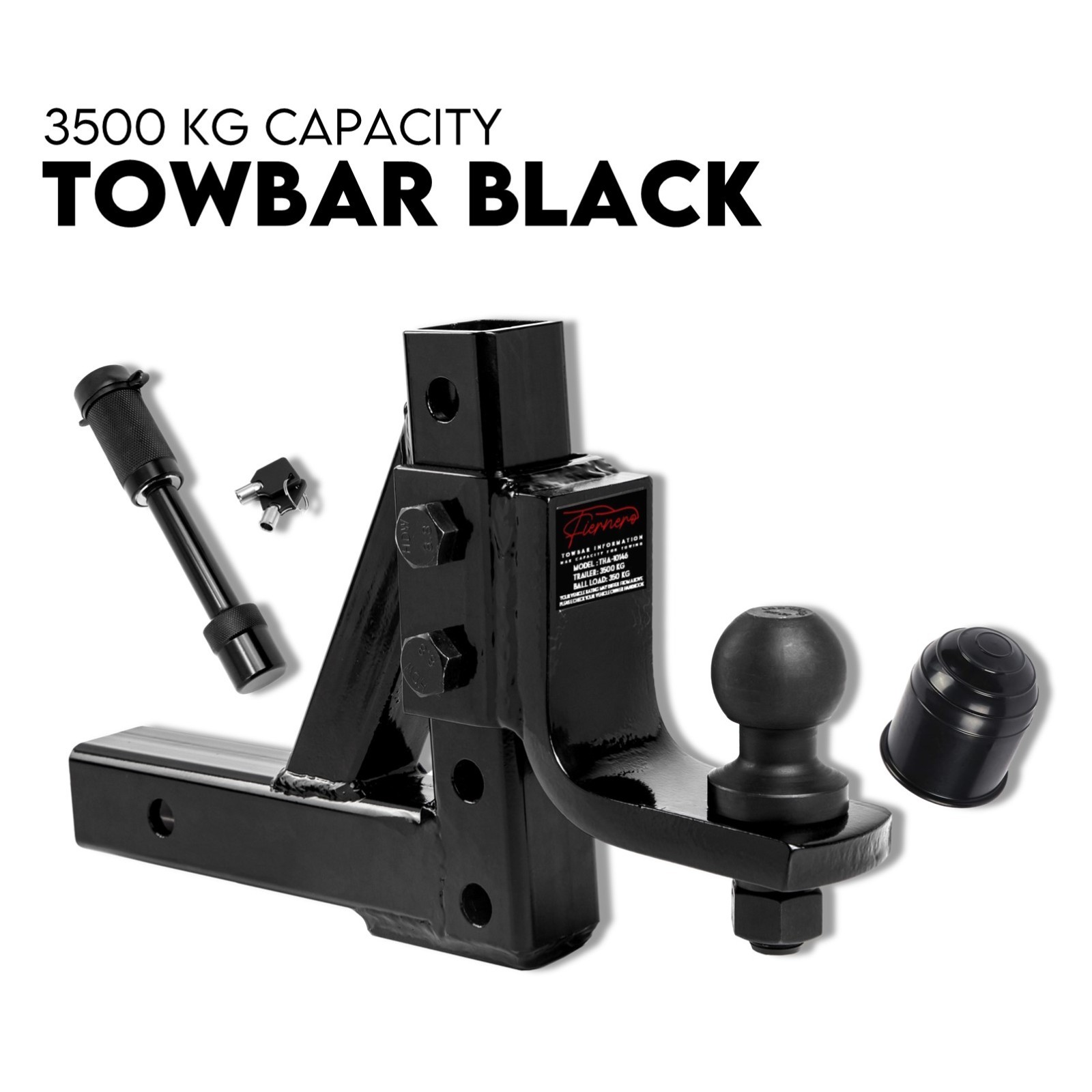 V379-TOWADJPRM35004-202508181145-00 Adjustable Drop Towbar Tow Bar Ball Mount Tongue Hitch Trailer Car 3500KG - Image 1