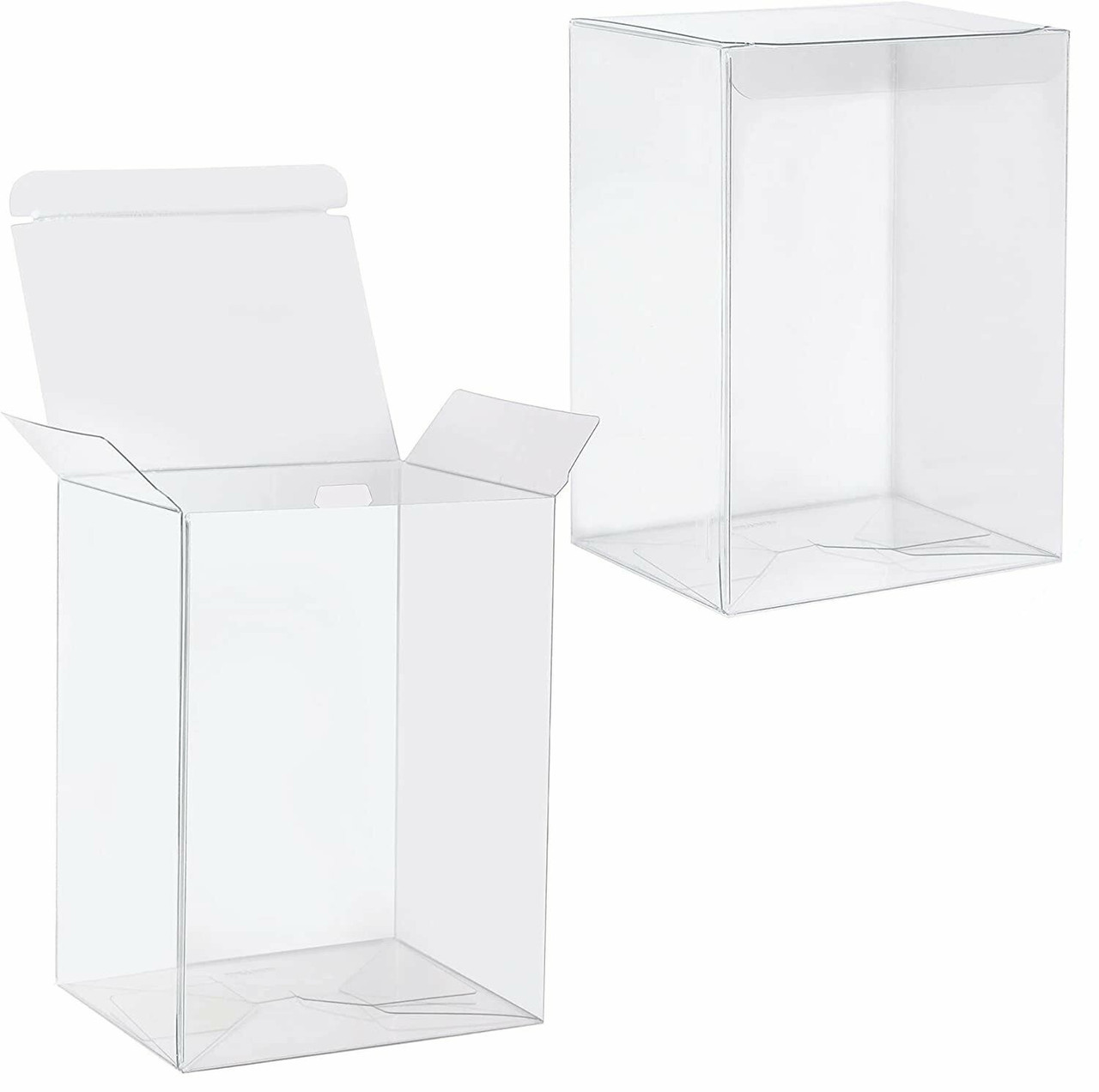 V382-10PVC22X14X14-67380-00 10 Pack of Large Plastic 22x14.5cm Rectangle Cube Box - Exhibition Gift Product Showcase Clear Plastic Shop Display Storage Packaging Box - Image 1