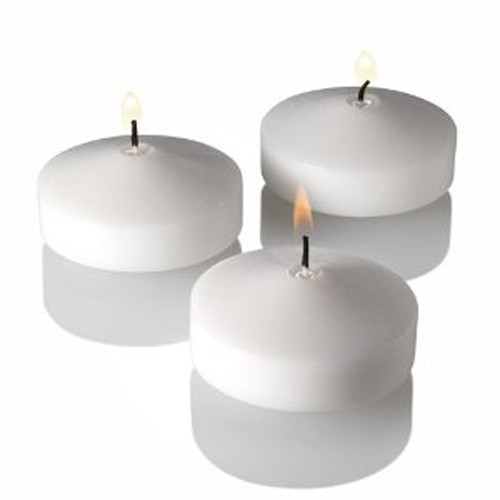 V382-20WHITEFLOAT4CM-144325-00 20 Pack of 4 Hour White Floating Candles - 4cm diameter - wedding party decoration - Image 1