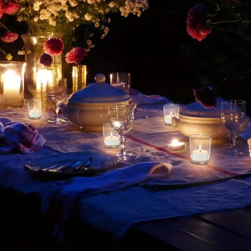 V382-CHX10-202503072235-00 10 Pack Glass tealight Holder Festival Decor Wedding Propose Parties Holiday and Home Decor - Image 1