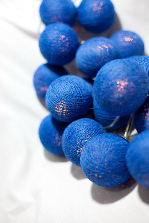 V382-DARKBLUEBALLBATT50-202504030816-00 50 Ball Dark Blue LONG 5m String Light Battery Box 5cm Cotton Ball Christmas Birthday Boy Special Occasion Decoration - Image 1