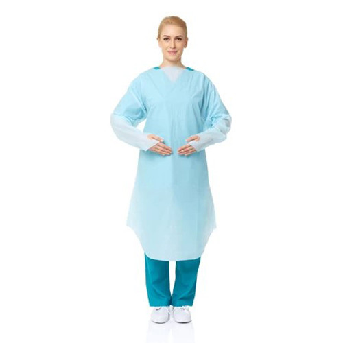 V382-PPEGOWNX15-202504030820-00 15 Pcs Disposable PPE Gown Protective Workwear Suit Thumb Hook Sleeve Coverall Apron Blue Medical Cleaning Painting - Image 1