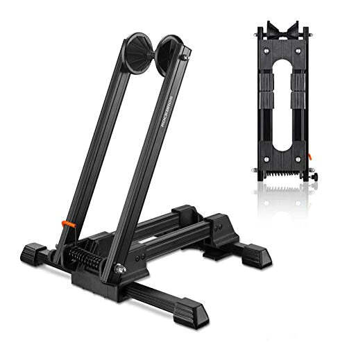 V382-RBBIKESTANDFOLD-73090-00 Bike Stand Foldable Portable- Rockbros Aluminum Alloy Light Weight 1.6gk Garage House Shed Bike Wheel Holder Portable - Image 1