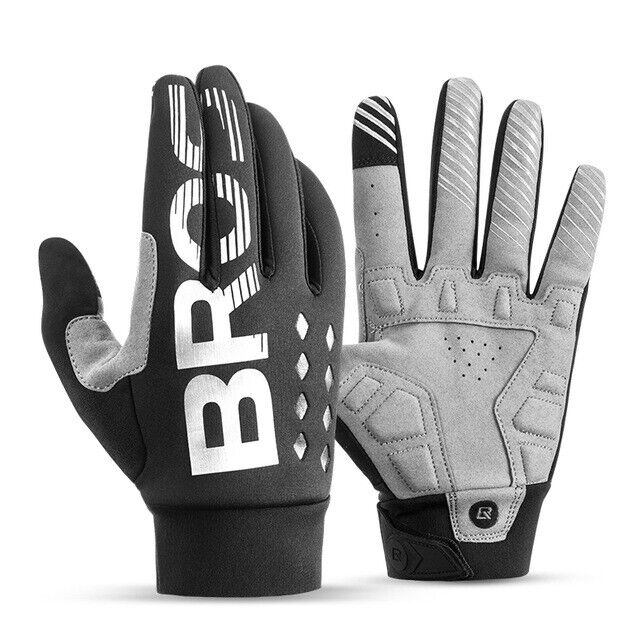 V382-SBRGLOVESRB-73075-00 MTB Gloves Medium for Mountain Road Bike Breathable Winter Autumn Spring Cycling Camping Running Outdoor Sport Rockbros - Image 1