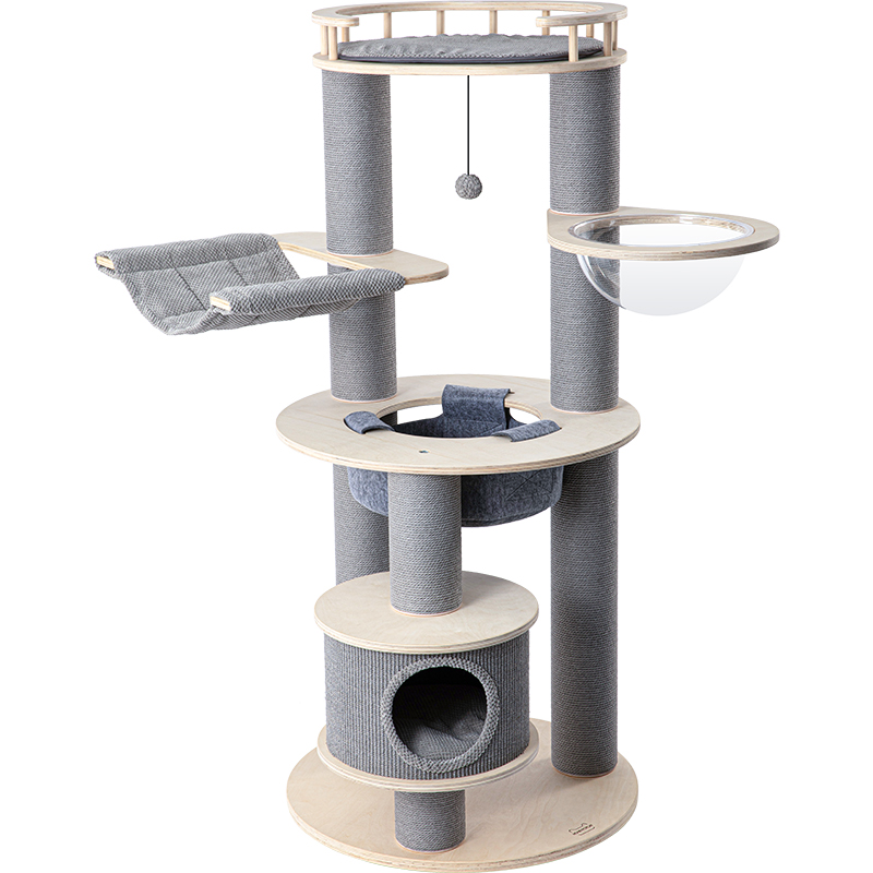 V390-220052MAX-202507030915-00 HONEYPOTCAT Majestic Reinforced Multi-Level Cat Tree With Hammock - 168cm - Image 1