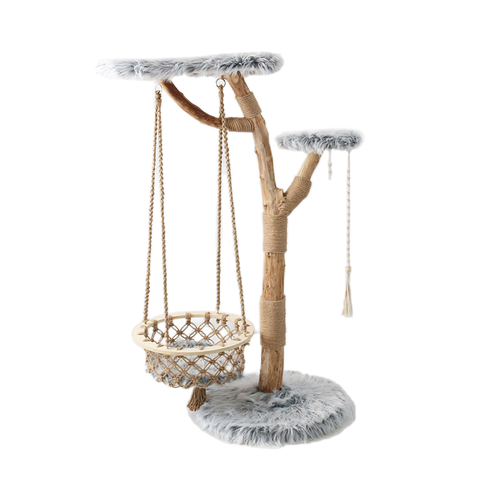 V390-C7222-84057-00 CMISSTREE Modern Cat Tree With Hanging Hammock - Image 1
