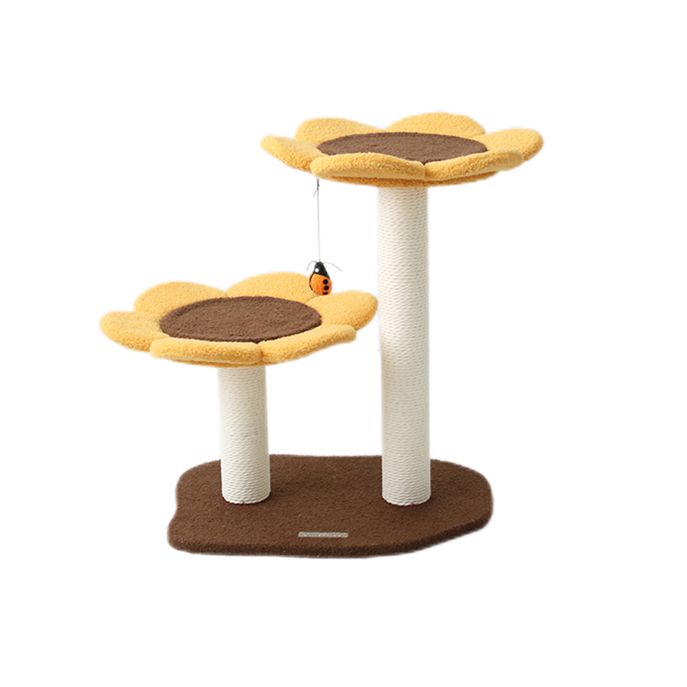 V390-C7246-84059-00 CMISSTREE 2-Level Sunflower Cat Scratching Tree - Image 1