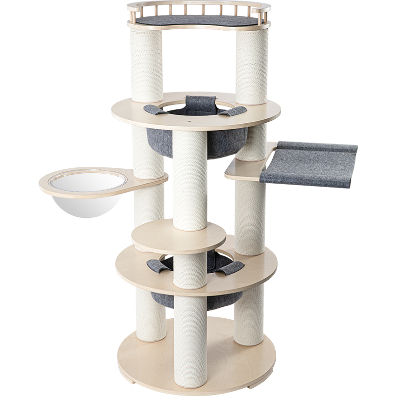 V390-DE220052PRO-202507030910-00 HONEYPOTCAT Harmony Wood Cat Tower - 168cm - Image 1