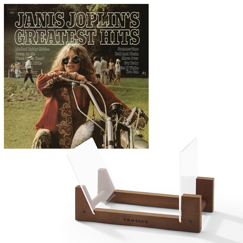 V398-SM-19075819581-BS-202506231843-00 Janis Joplin Janis Joplin's Greatest Hits Vinyl Album & Crosley Record Storage Display Stand - Image 1