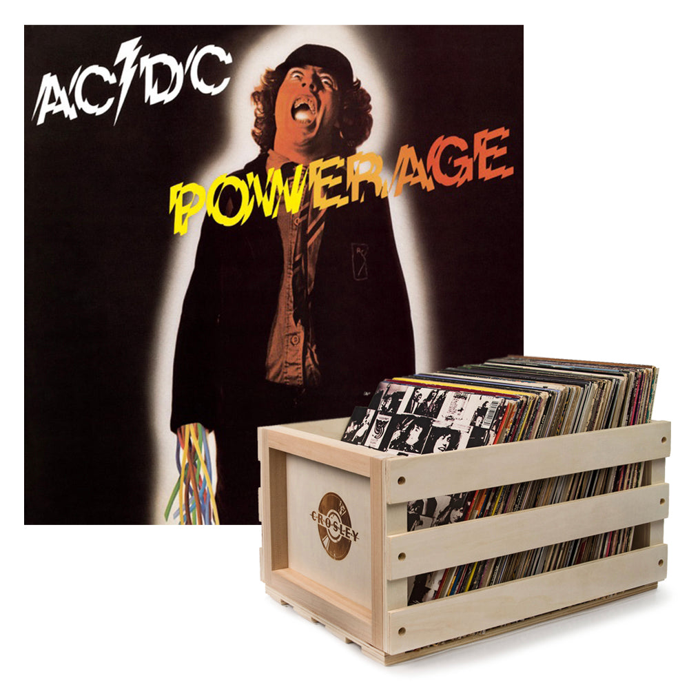 V398-SM-5107621-B-202506190528-00 Crosley Record Storage Crate AC/DC Powerage Vinyl Album Bundle - Image 1