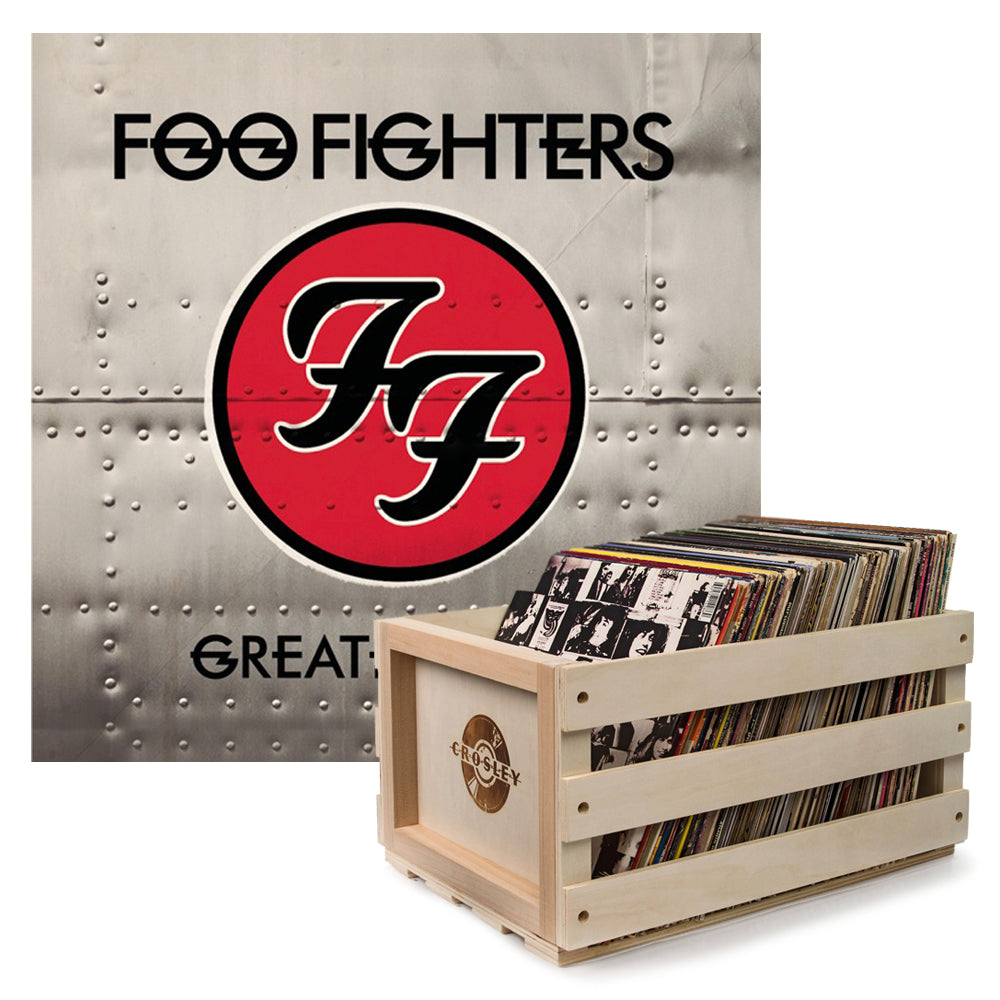 V398-SM-88697369211-B-202503141630-00 Crosley Record Storage Crate Foo Fighters Greatest Hits Vinyl Album Bundle - Image 1