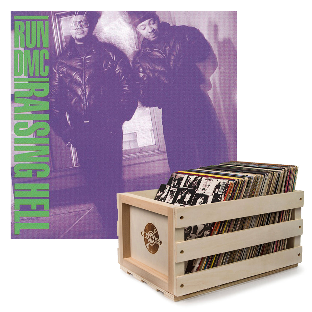 V398-SM-88985438141-B-202506190528-00 Crosley Record Storage Crate Run DMC Raising Hell Vinyl Album Bundle - Image 1