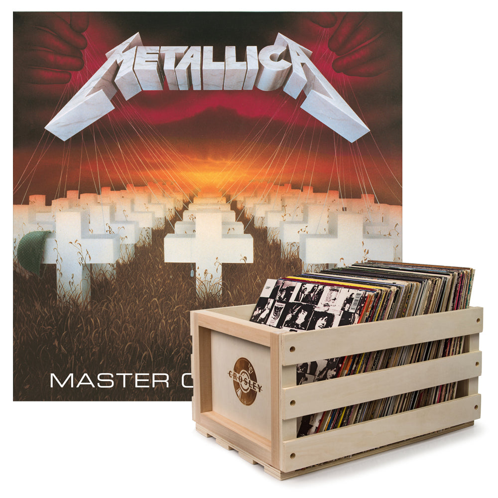 V398-UM-5738259-B-202506190531-00 Crosley Record Storage Crate & Metallica Master Of Puppets - Vinyl Album Bundle - Image 1