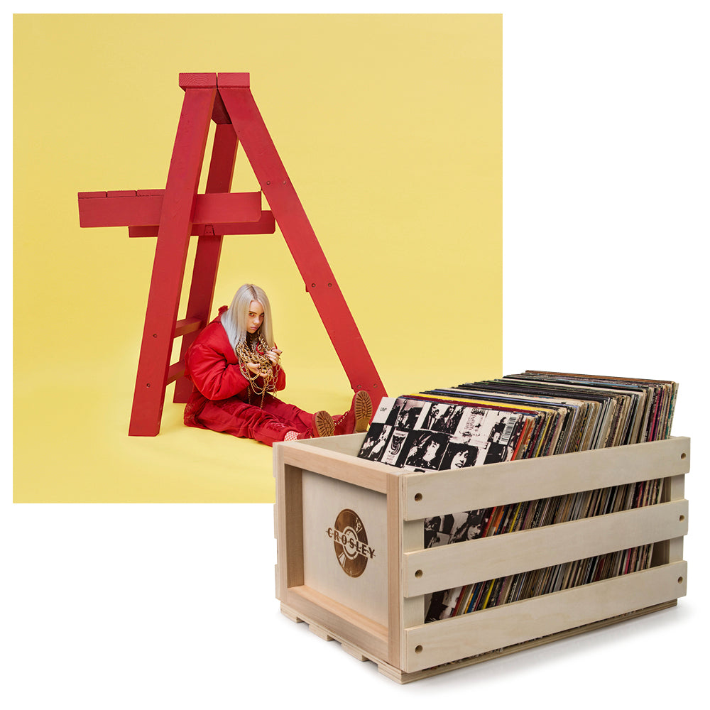 V398-UM-5791948-B-202503281935-00 Crosley Record Storage Crate & Billie Eilish - Don'T Smile At Me - Vinyl Album Bundle - Image 1
