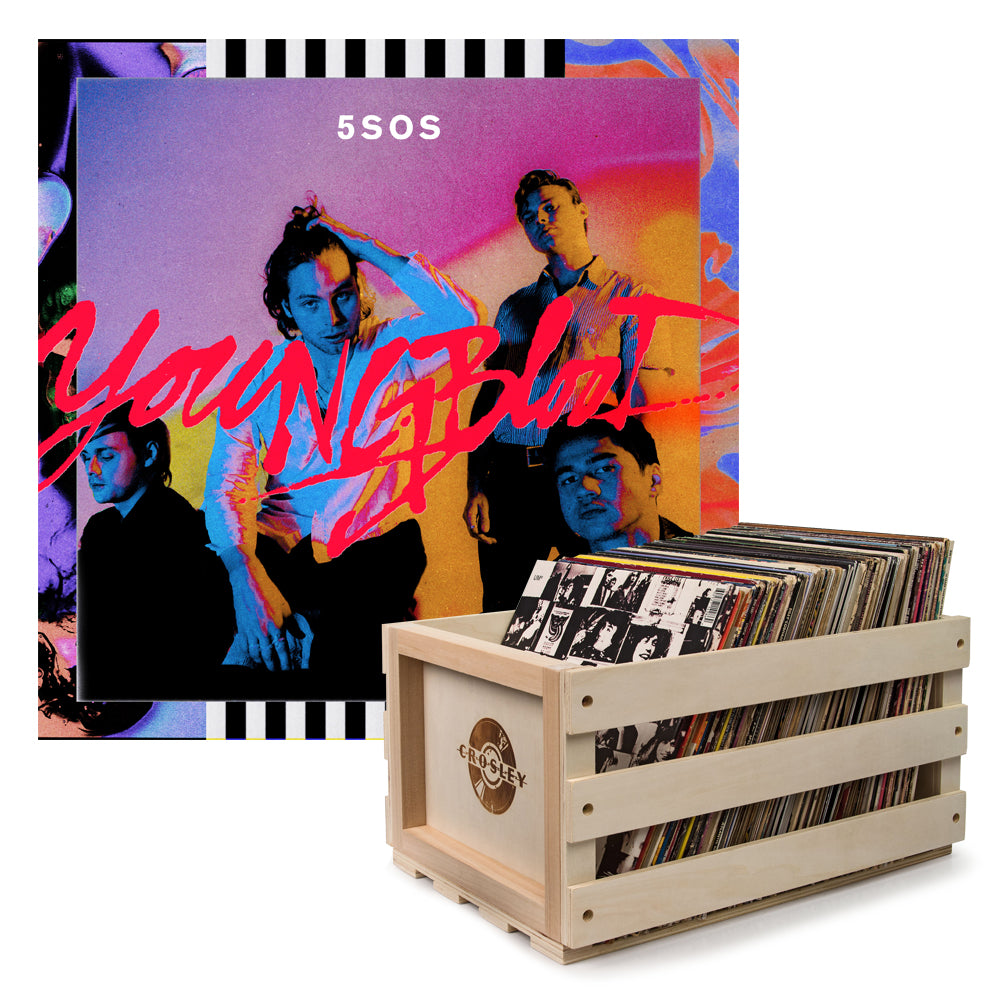 V398-UM-6748225-B-202506190531-00 Crosley Record Storage Crate & 5 Seconds Of Summer Youngblood - Vinyl Album Bundle - Image 1