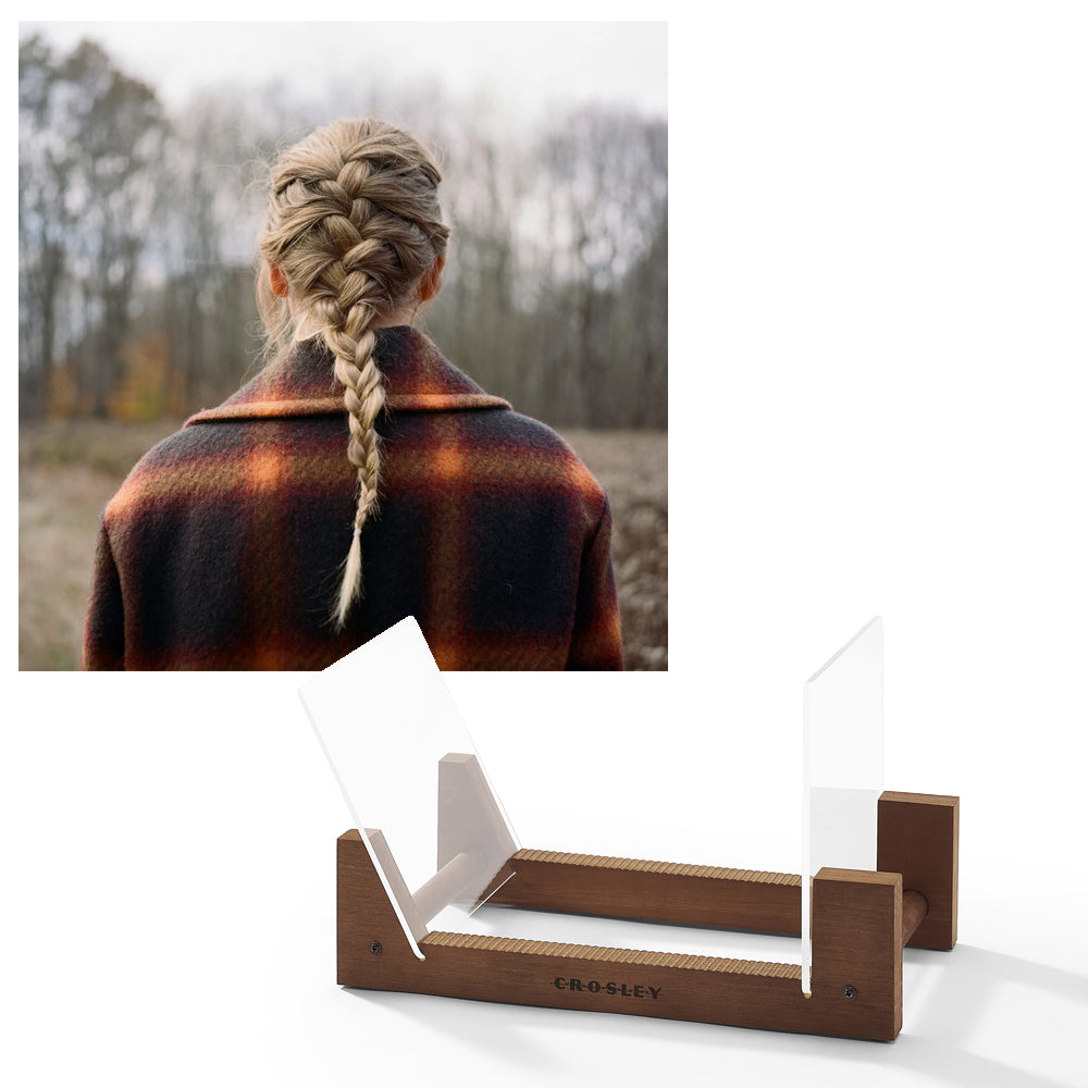 V398-UM-B003341001-BS-202503061810-00 Taylor Swift - Evermore - Double Vinyl Album & Crosley Record Storage Display Stand - Image 1