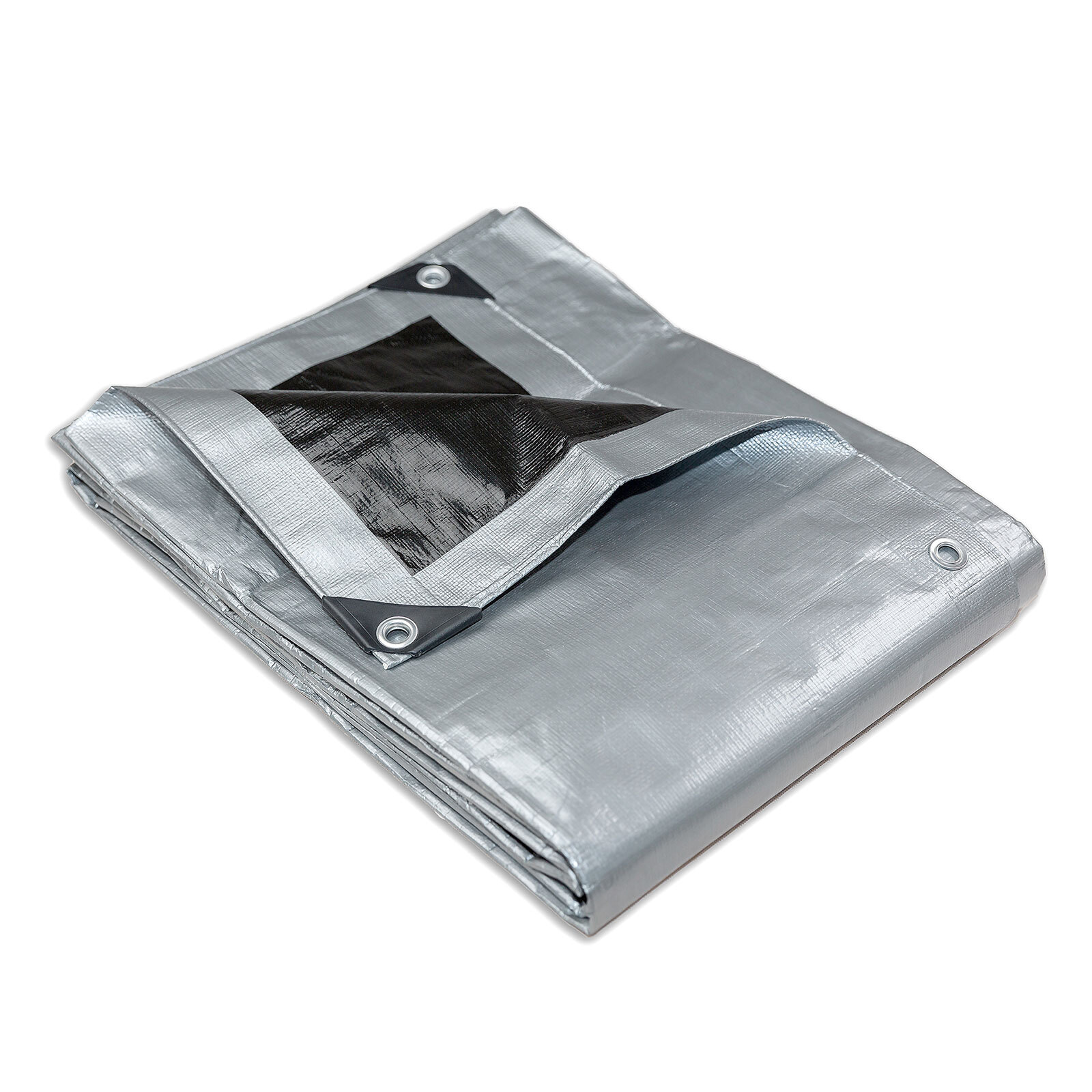 V406-TS2030-158620-00 Heavy Duty Silver Black Tarp Tarpaulin 6.1x9.1m - Image 1