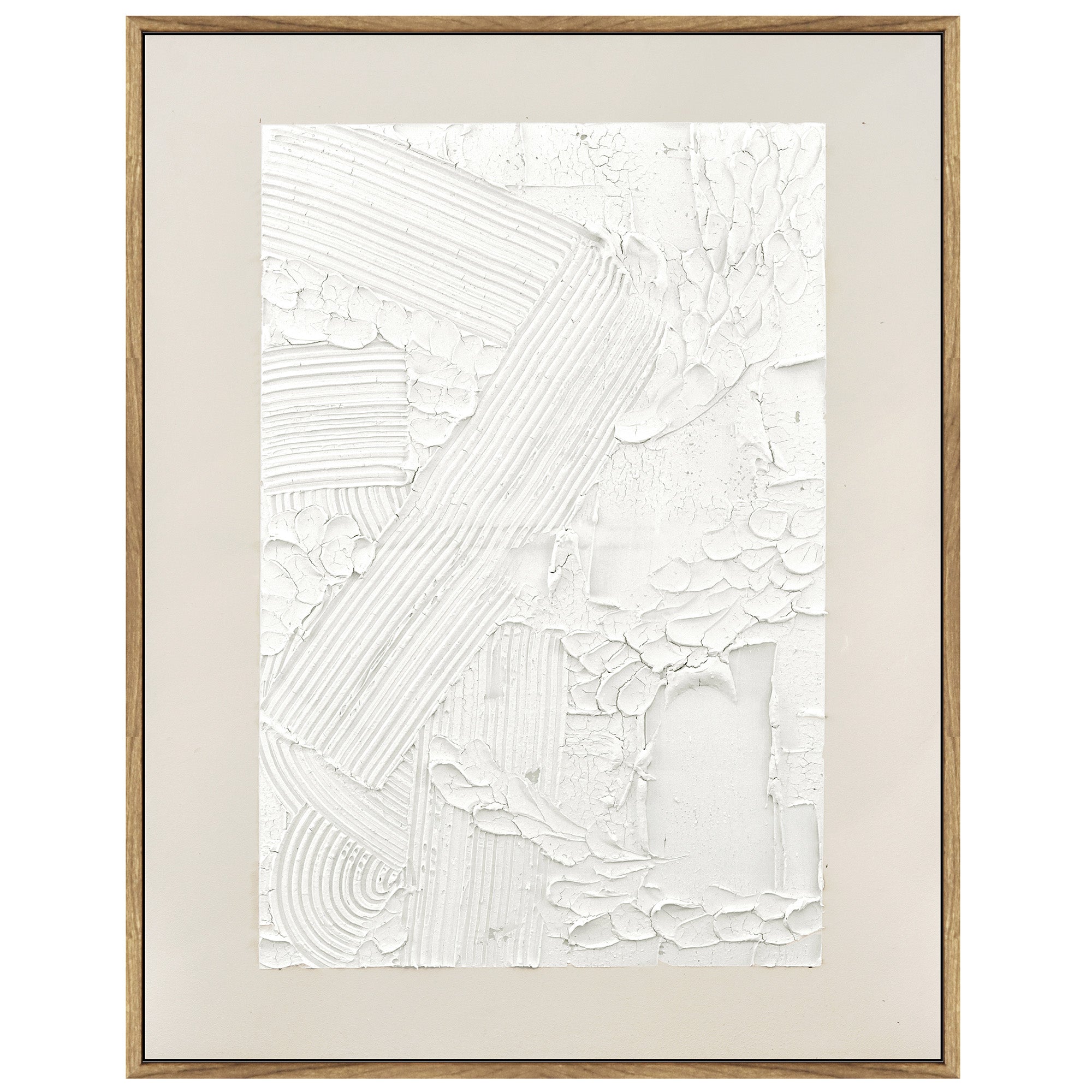 V411-SOK-HMTWF-12836W-90166-00 70X90cm Plaster Panorama Dark Wood Framed Hand Painted Canvas Wall Art - Image 1