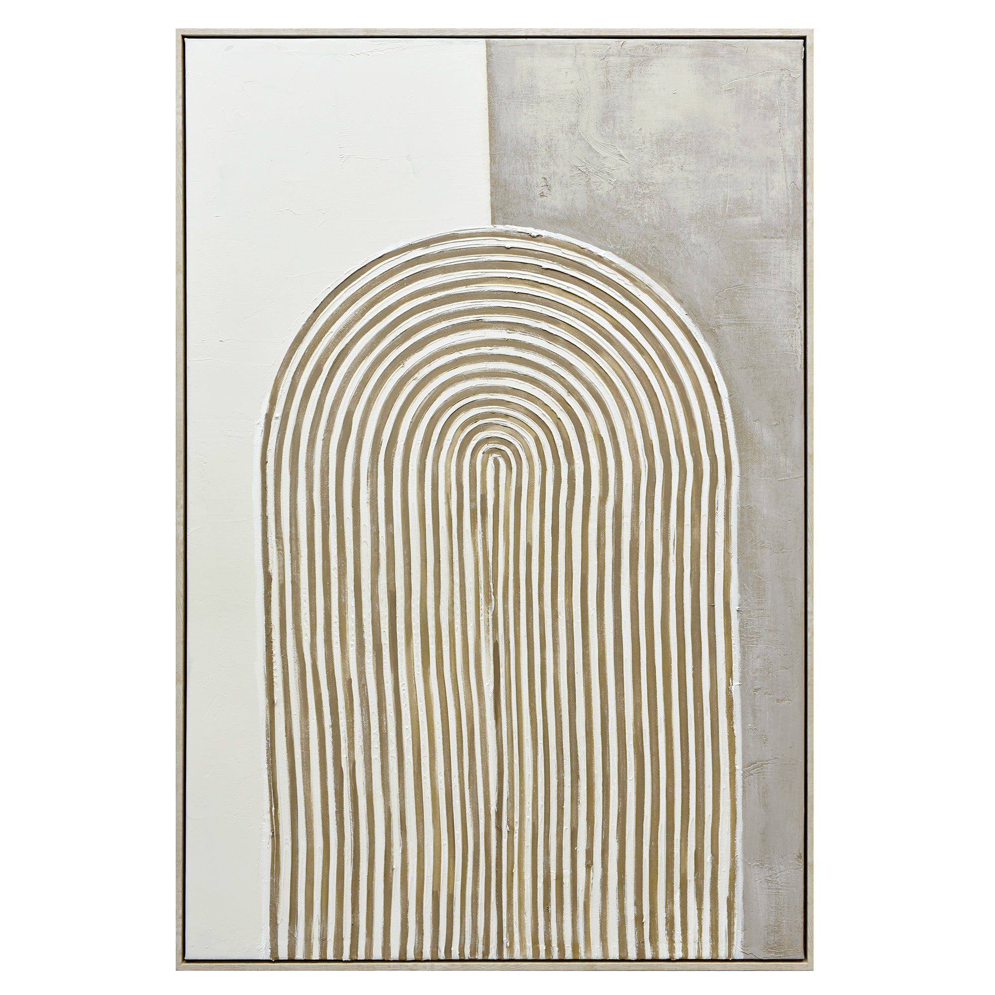 V411-SOK-HMTWF-HSH-5-90173-00 80X120cm Duality's Embrace Light Wood Framed Hand Painted Canvas Wall Art - Image 1