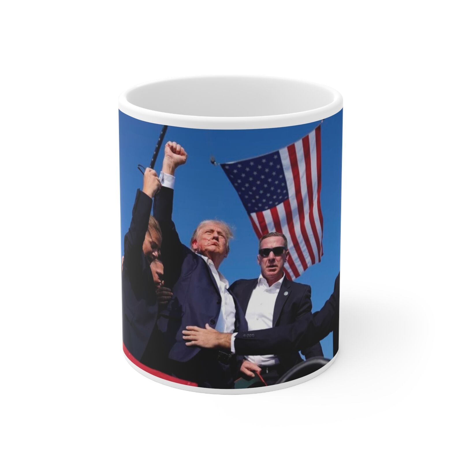 V413-T-MUG-189260-00 Ceramic Coffee Cups, 11oz, Trump Rally 2024 DJT Pro Trump Mug - Image 1