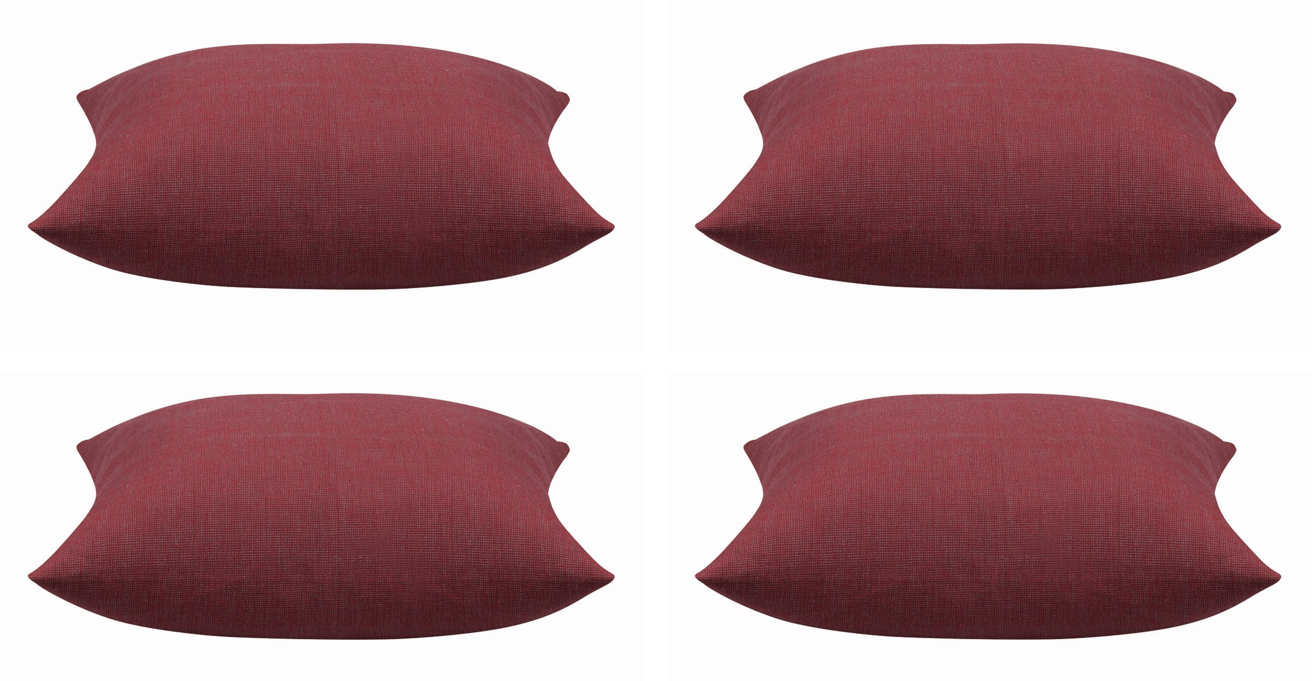 V416-44403I35PK4-142222-00 Pack of 4 Elements Deep Red Solid Base Colour Square Cushion Covers - Image 1