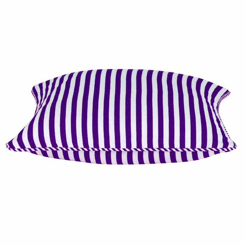 V416-444150F20-77295-00 Dandi Fuchsia Plum Purple & White Striped Cushion Cover 40x40cm - Image 1