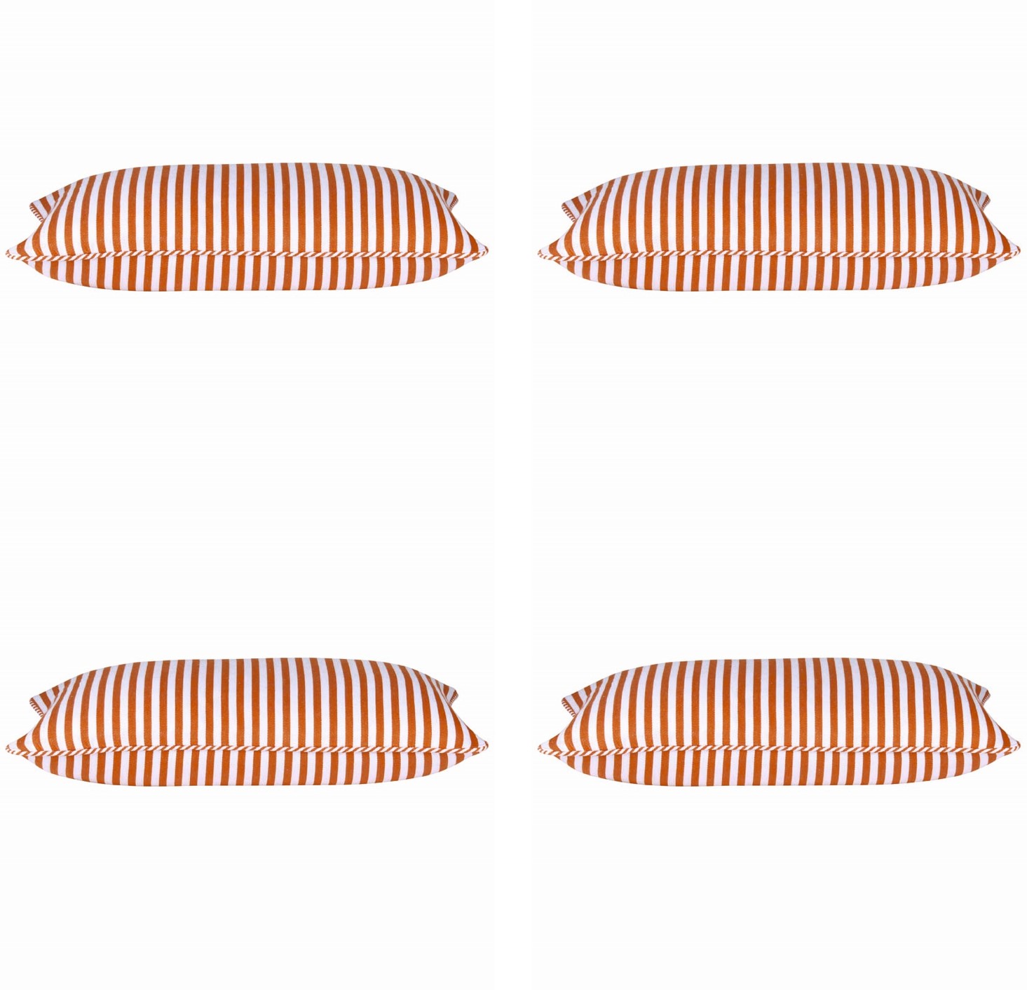 V416-446150Y20PK4-142232-00 Pack of 4 Dandi Orange & White Rectangle Cushion Covers - Image 1
