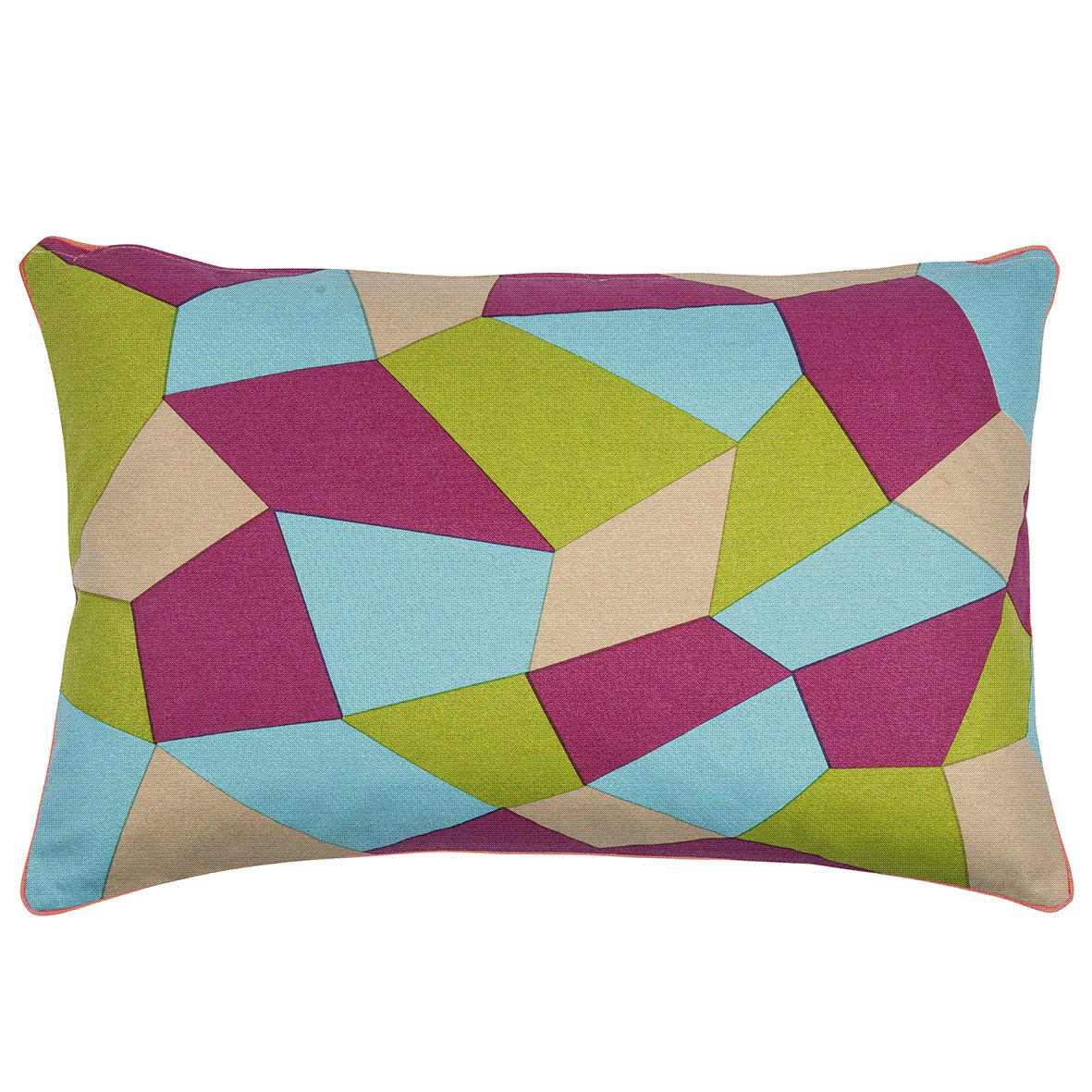 V416-446244GREEN-142182-00 Geo Green 40x60cm Cushion Cover - Image 1