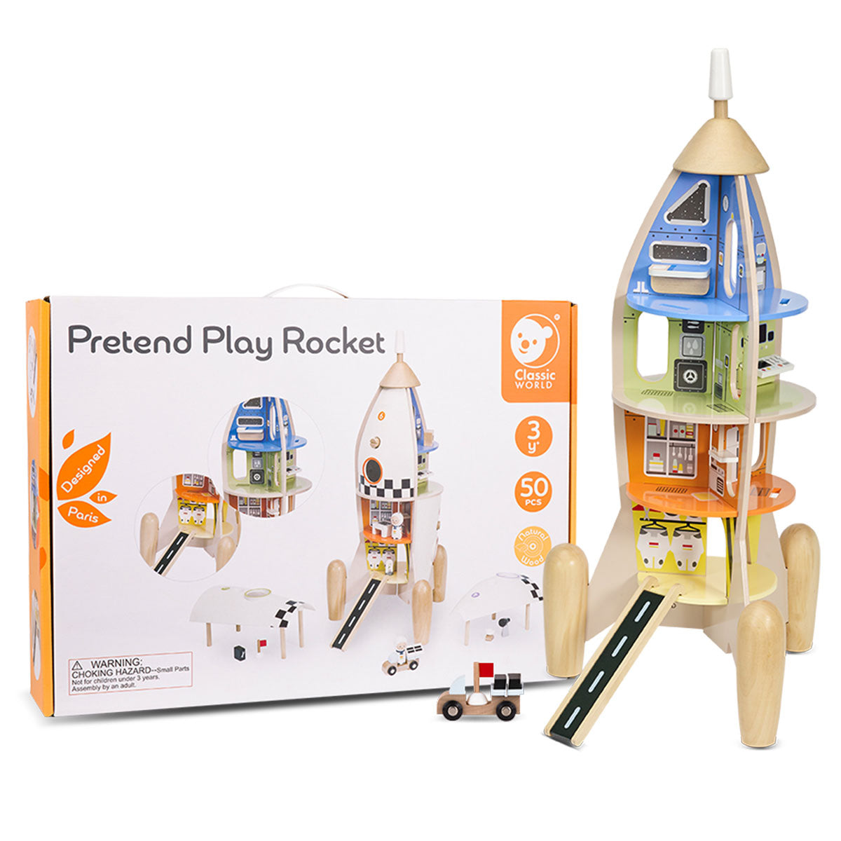 V420-CWIP-PLAYROCKET-197751-00 Classic World Pretend Play Rocket - Image 1