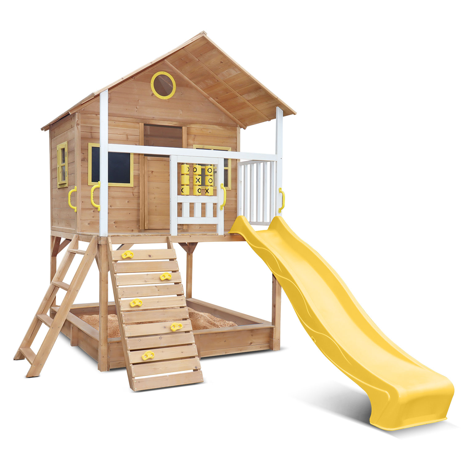 V420-LKCH-WAR-YEL-86792-00 Lifespan Kids Warrigal Cubby House - Yellow Slide - Image 1