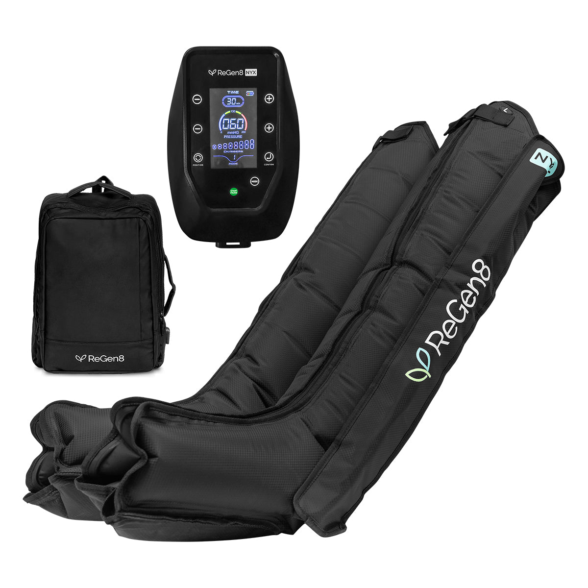 V420-RGCB-NYX8C-LG-197894-00 Regen8 Nyx 8-Chamber Compression Recovery Boots (Large, 175-190cm) - Image 1